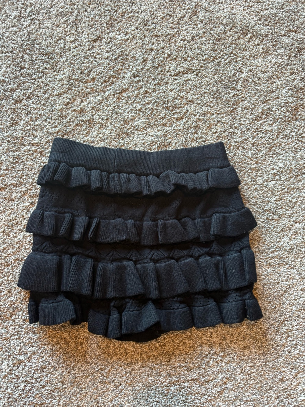 Black Ruffled Knit Sweater & Mini Short Set - Picture 7 of 7